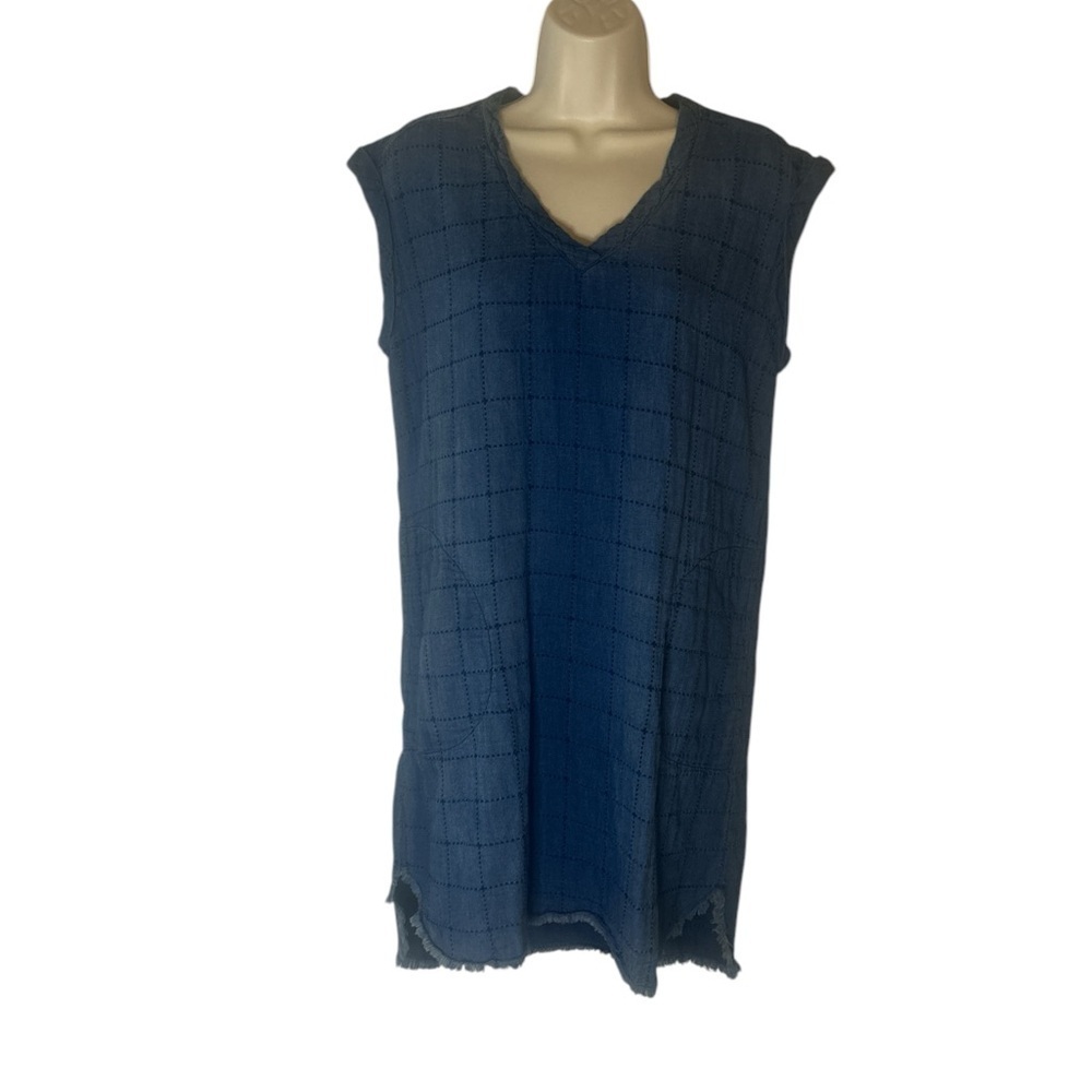 Cloth & Stone Blue Midi Dress with pockets size S
